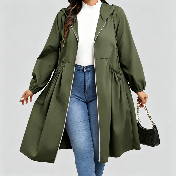 Windmere | Curve Cinch Hooded Windbreaker Coat