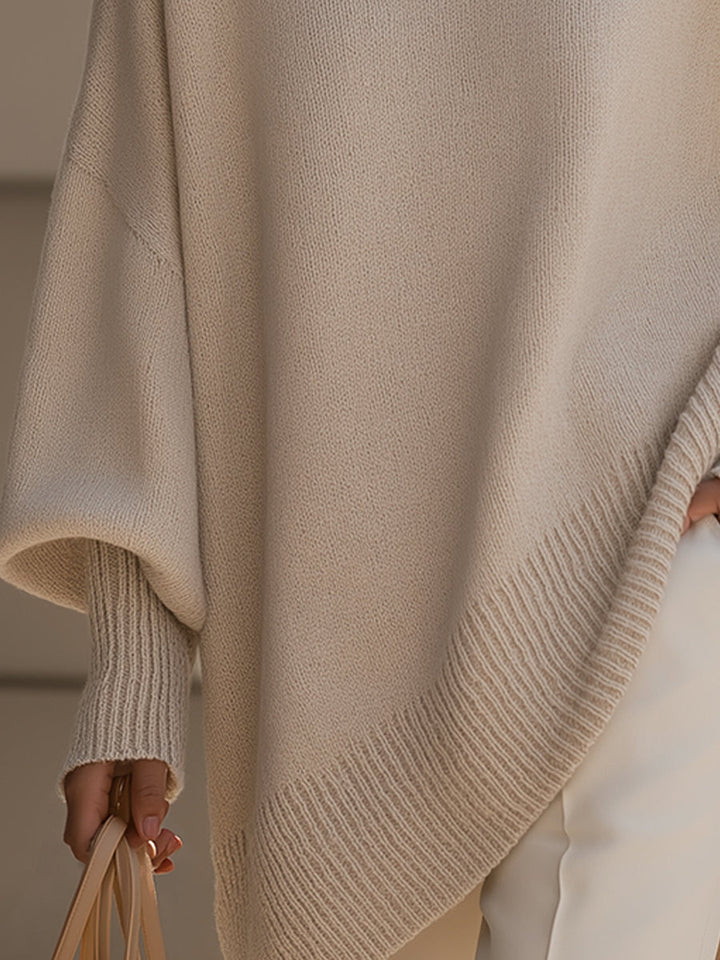 Eugenie oversized relaxed-fit sweater, sleeve and drape detail