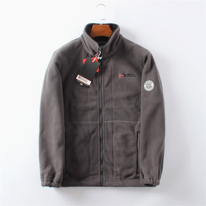 Kestrel fleece jacket Gray — front with tag