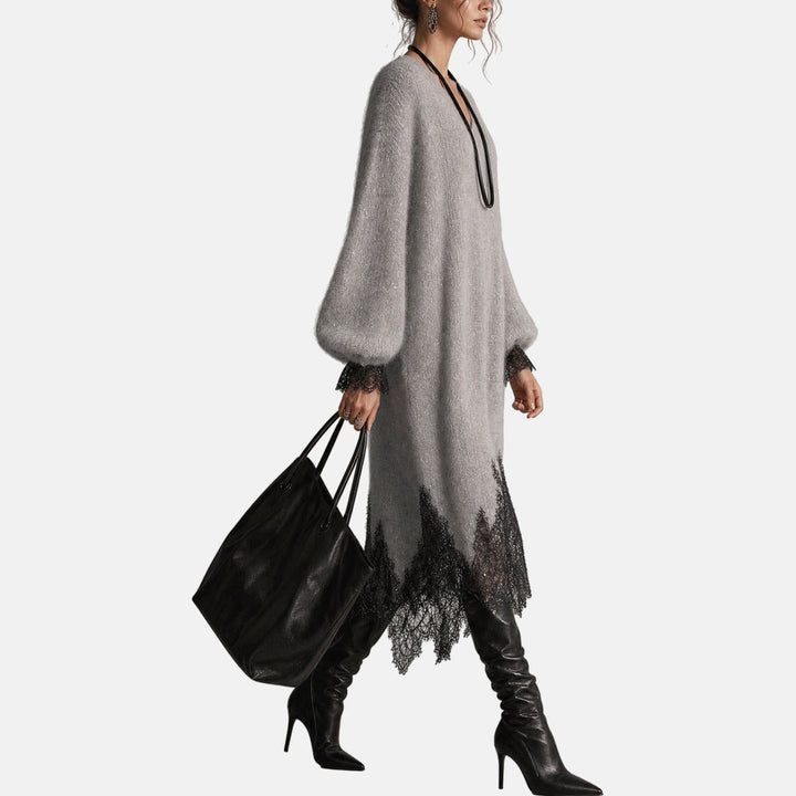 Celeste sequin knit midi dress, side view in motion