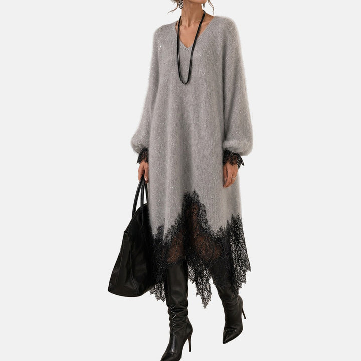 Celeste sequin knit midi dress, front view full length