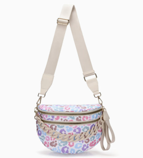 Sable leopard crossbody pastel multi