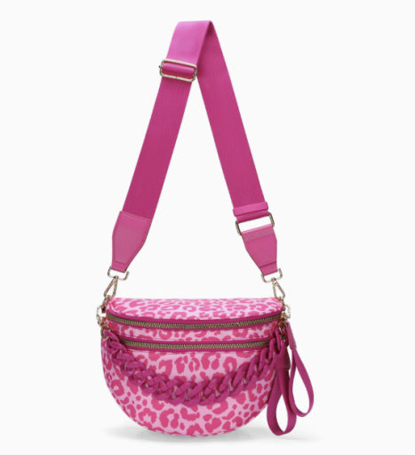 Sable leopard crossbody pink fuchsia