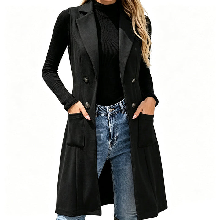 Vestelle | Double-Breasted Long Vest